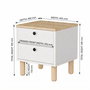 Hanah Home Rayme Mesita de Noche Roble Zafiro y Blanco